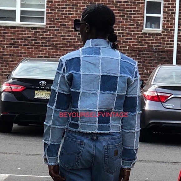 Deadstock Zana Di Vintage Denim Patchwork Jacket size medium - Picture 4 of 5